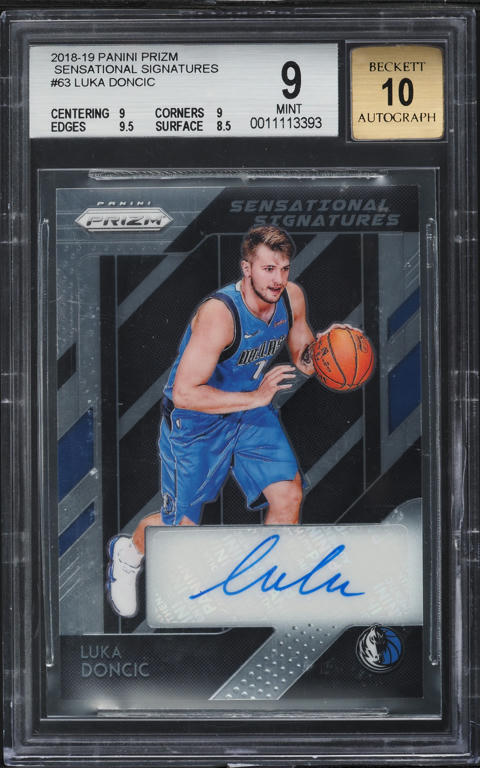 2018 Panini Prizm Signatures Choice Green Luka Doncic ROOKIE AUTO
