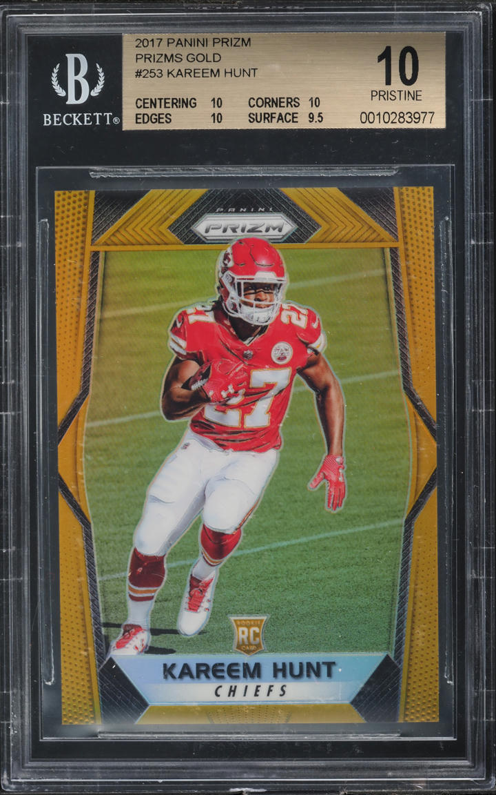 2017 Panini Prizm Gold Kareem Hunt ROOKIE /10 #253 BGS 10 PRISTINE