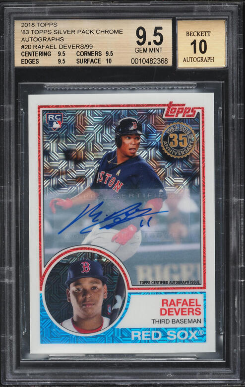 2018 Topps Chrome Rafael Devers ROOKIE AUTO #RA-RD PSA 10 GEM MINT