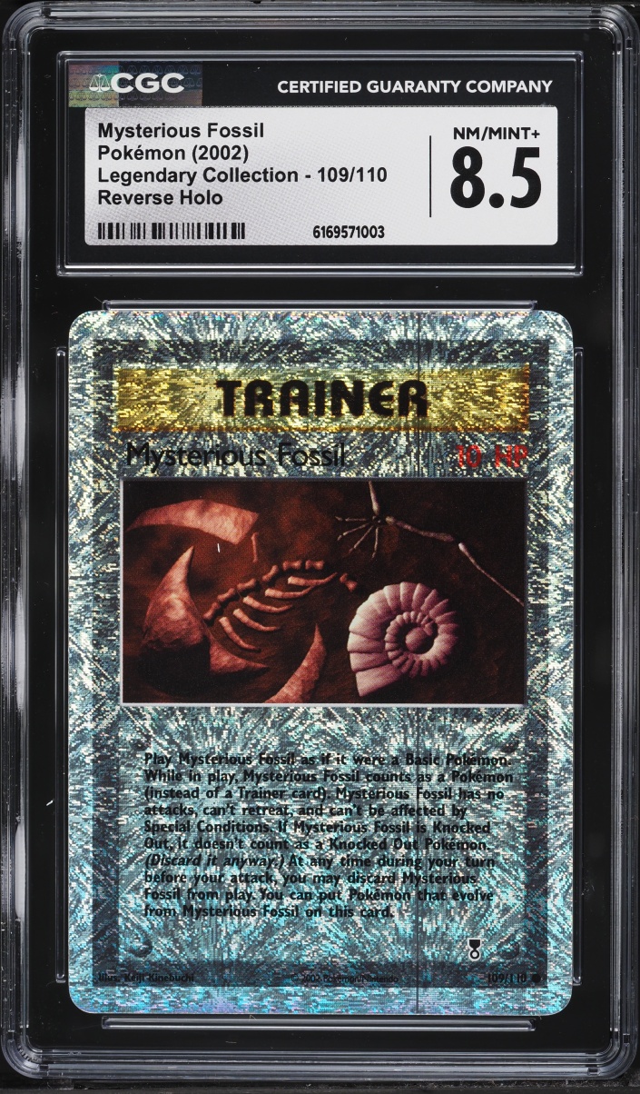 2002 Pokemon Legendary Collection Reverse Holo Mysterious Fossil #109 CGC 8.5 NM-MT+