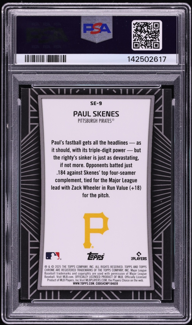 2025 Topps Chrome Shadow Etch Paul Skenes #SE-9 PSA 10 GEM MINT