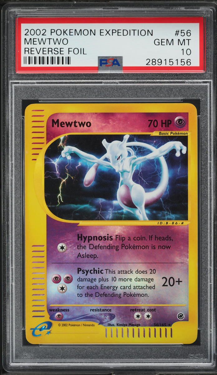 2002 Pokemon Expedition Reverse Holo Mewtwo #56 PSA 10 GEM MINT