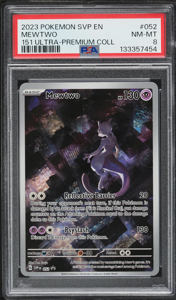 2023 Pokemon Scarlet & Violet Promo 151 Ultra Premium Collection Alt Art Mewtwo #52 PSA 8 NM-MT