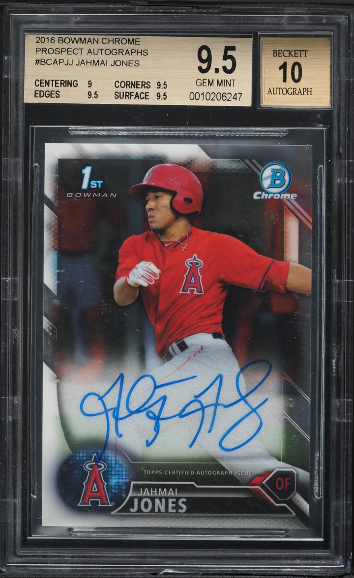 2016 Bowman Chrome Jahmai Jones PROSPECT AUTO #BCAP-JJ BGS 9.5 GEM MINT