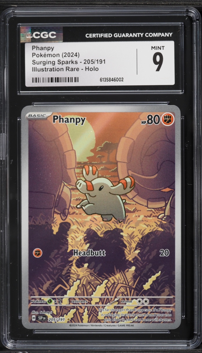 2024 Pokemon Scarlet & Violet Surging Sparks IR Phanpy #205 CGC 9 MINT
