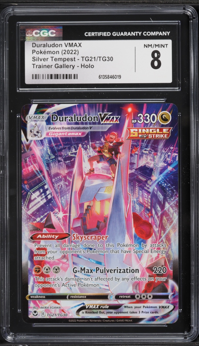 2022 Pokemon Sword & Shield Silver Tempest CHR Duraludon VMAX #TG21 CGC 8 NM-MT
