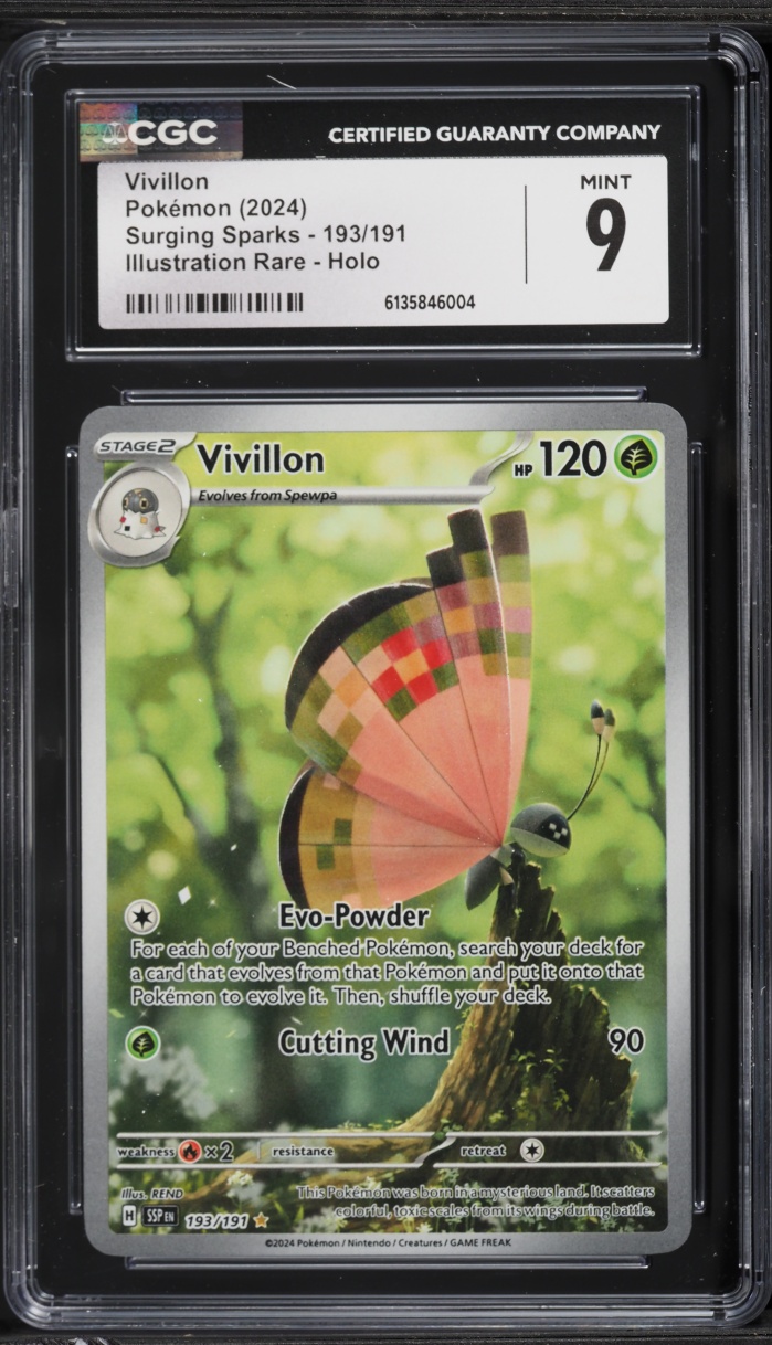2024 Pokemon Scarlet & Violet Surging Sparks IR Vivillon #193 CGC 9 MINT