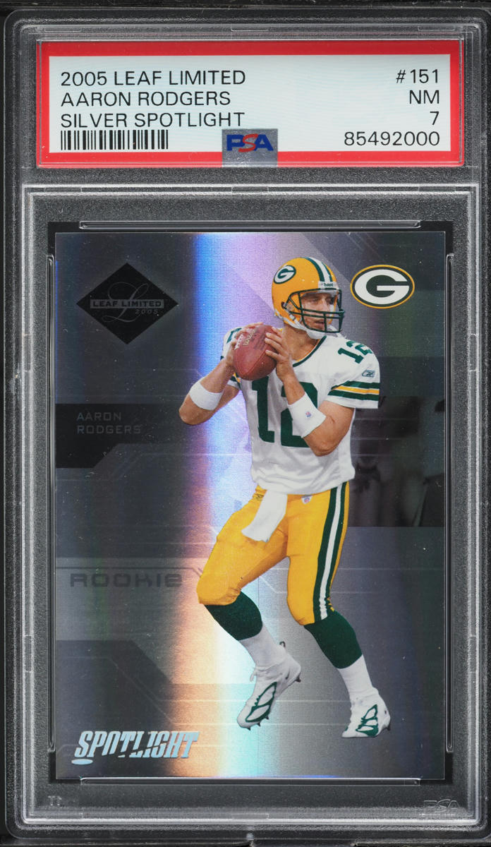 2005 Leaf Limited Silver Spotlight Aaron Rodgers ROOKIE /50 #151 PSA 7 NRMT