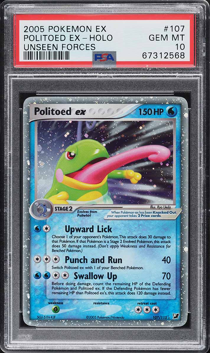 2005 Pokemon EX Unseen Forces Holo Politoed ex #107 PSA 10 GEM MINT