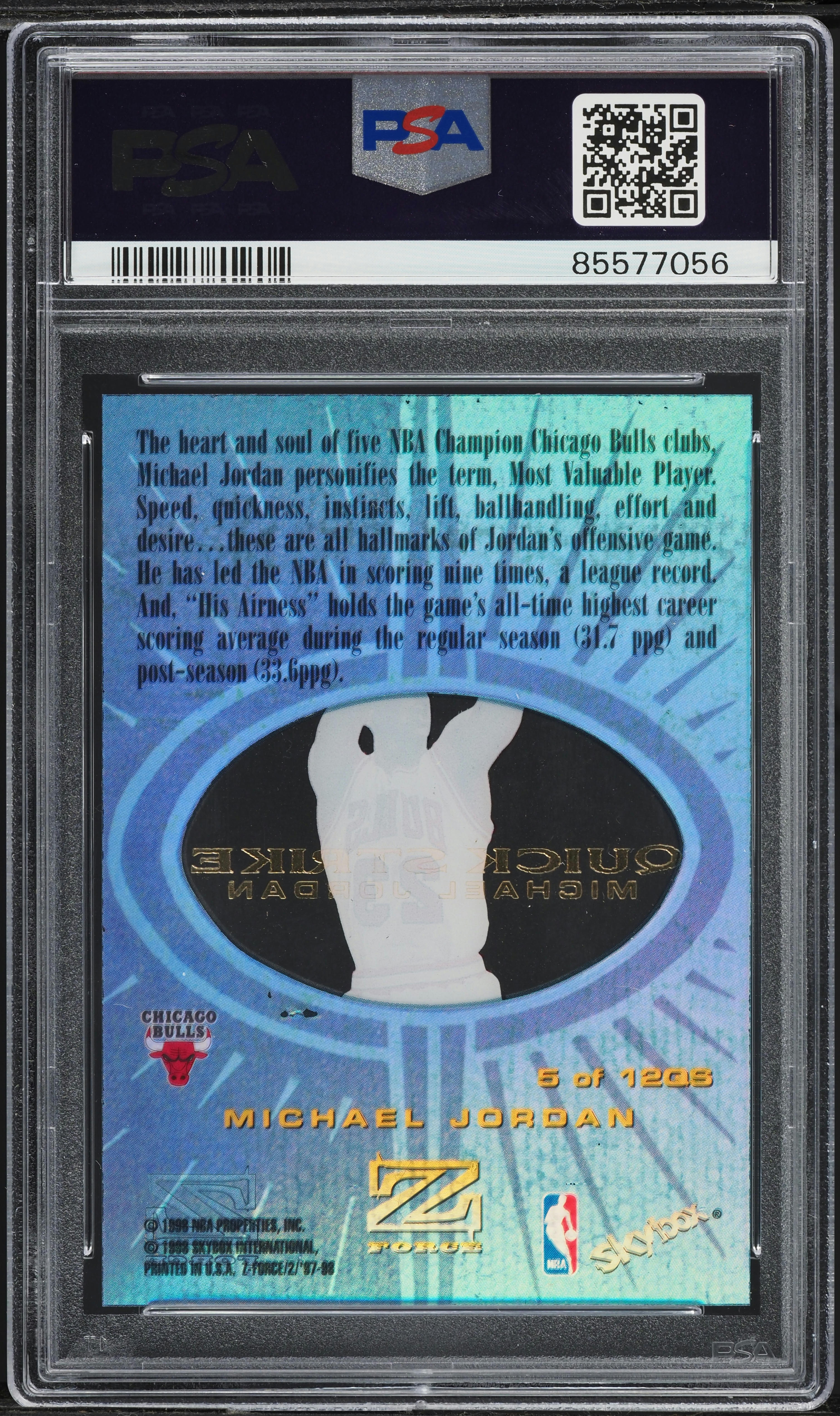 ＠NBA シカゴブルズ スケジュールカード (88/89) 1995-96 Fleer Ultra #25 Michael Jordan PSA 8 Graded