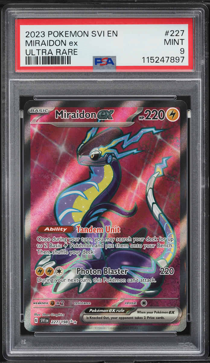 2023 Pokemon Scarlet & Violet Full Art Miraidon ex #227 PSA 9 MINT