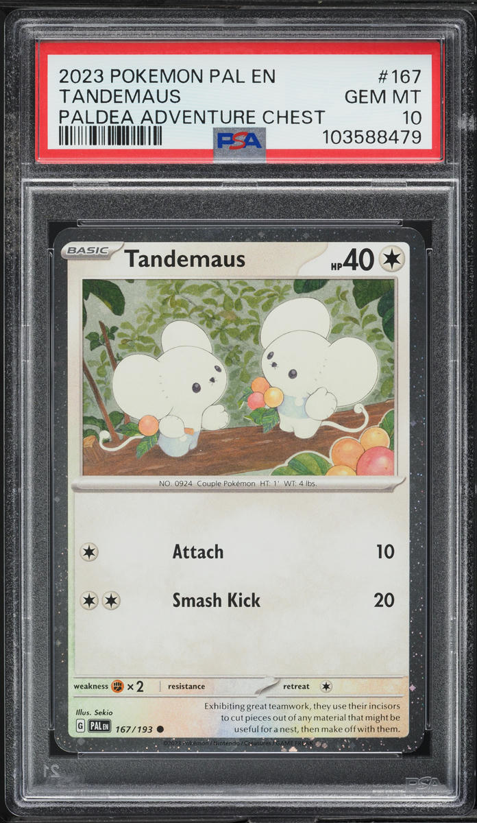 2023 Pokemon Scarlet & Violet Promo Paldea Adventure Chest Tandemaus #167 PSA 10 GEM MINT