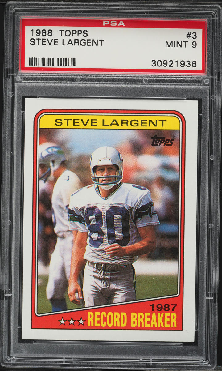 1988 Topps Football Steve Largent #3 PSA 9 MINT