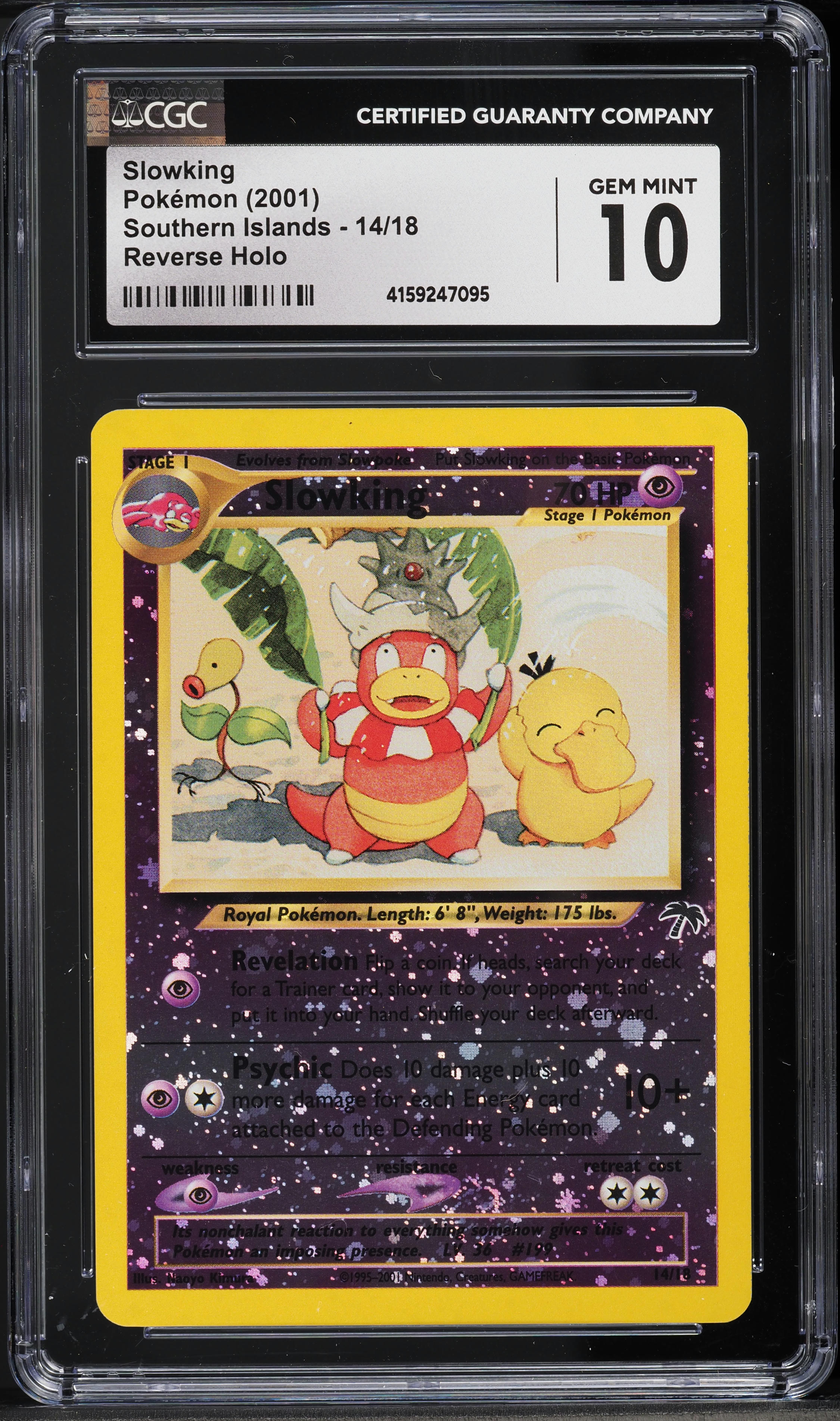 2001 Pokemon Southern Islands Reverse Holo Slowking #14 CGC 10 GEM MINT