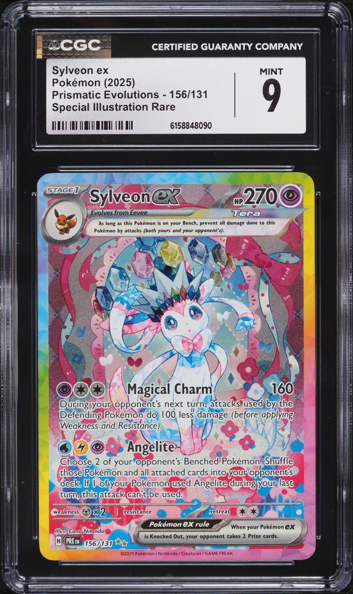 2025 Pokemon Scarlet & Violet Prismatic Evolutions SIR Sylveon Ex #156 CGC 9 MINT