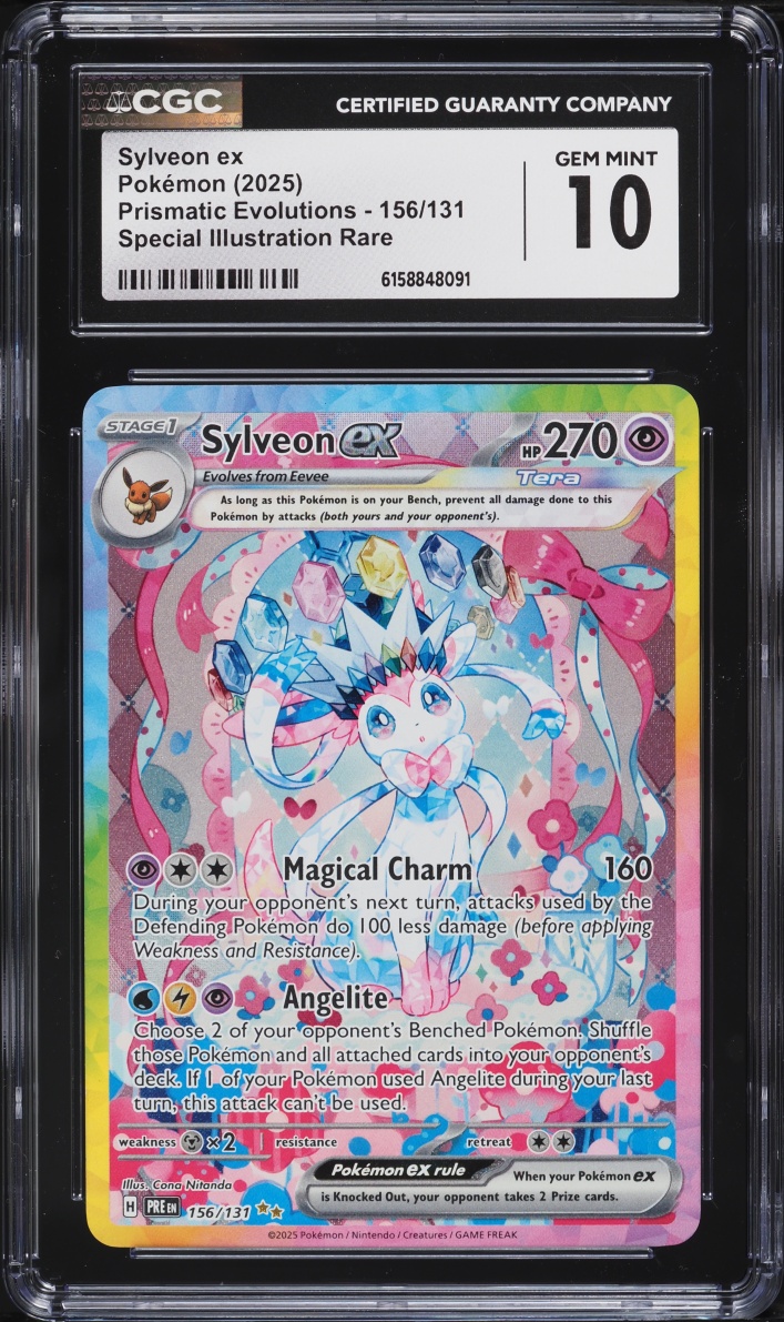 2025 Pokemon Scarlet & Violet Prismatic Evolutions SIR Sylveon Ex #156 CGC 10 GEM MINT