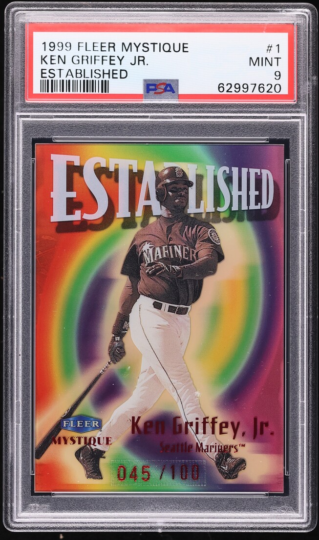 1999 Fleer Mystique Established Ken Griffey Jr. /100 #1 PSA 9 MINT - Photo 1