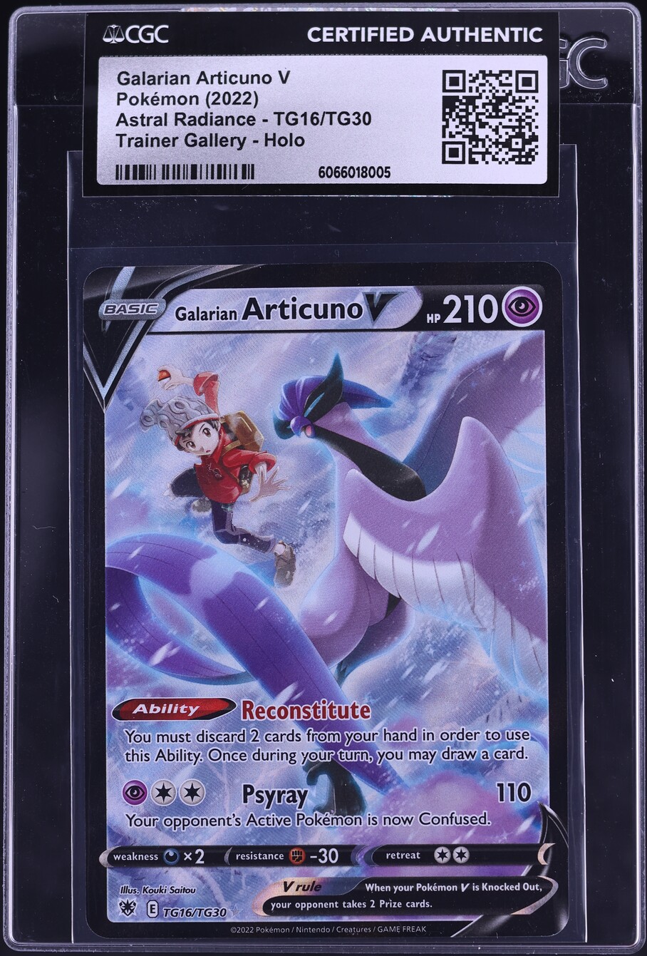 2022 Pokemon SWSH Astral Radiance Full Art Galarian Articuno V #TG16 CGC AUTH