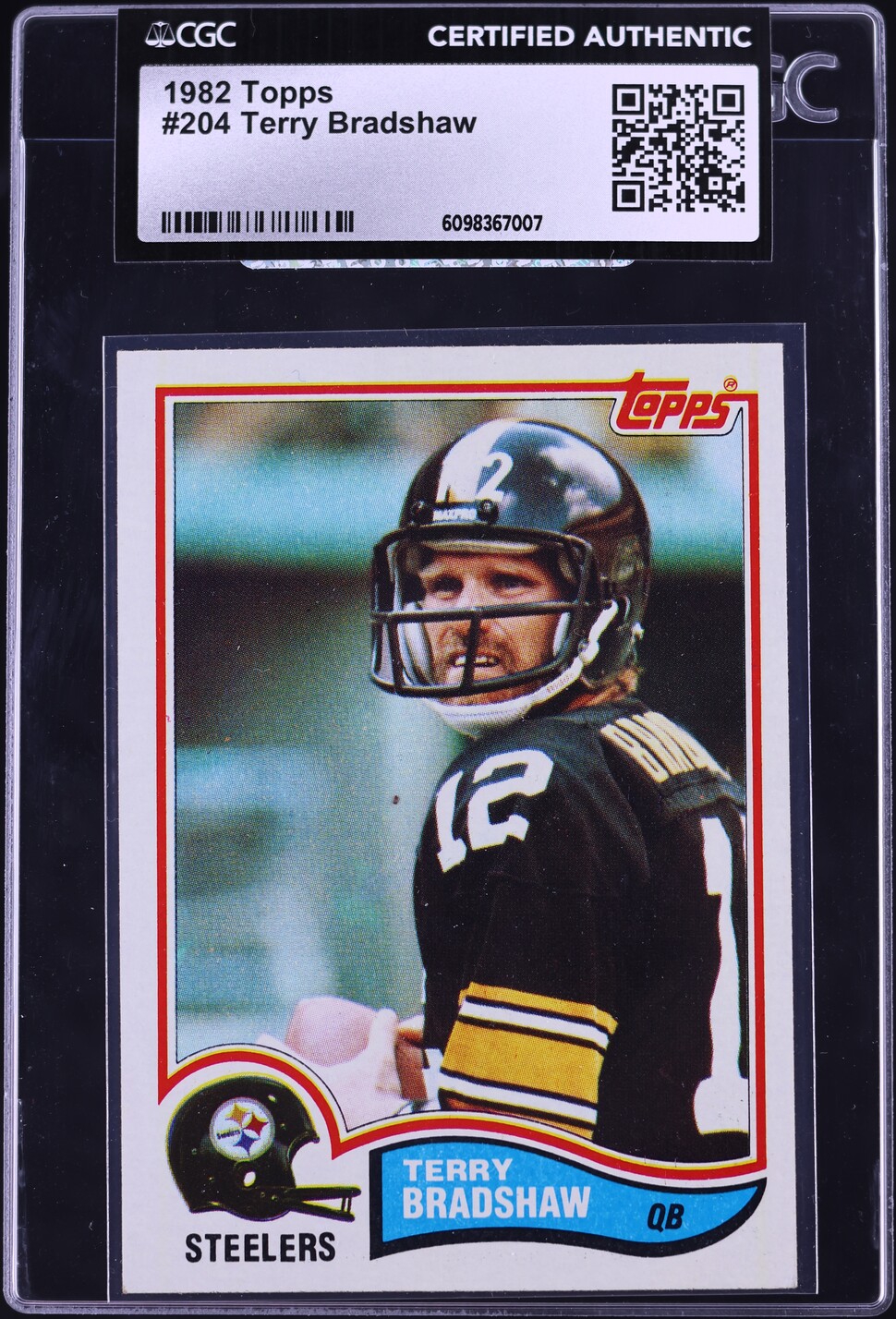 1982 Topps Football Terry Bradshaw #204 CGC AUTH