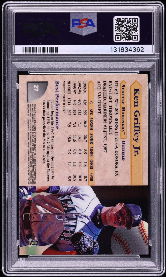1998 Bowman's Best Ken Griffey Jr. #27 PSA 10 GEM MINT