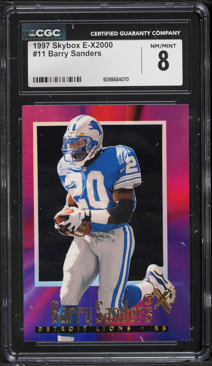 1997 Skybox E-X 2000 Barry Sanders #11 CGC 8 NM-MT