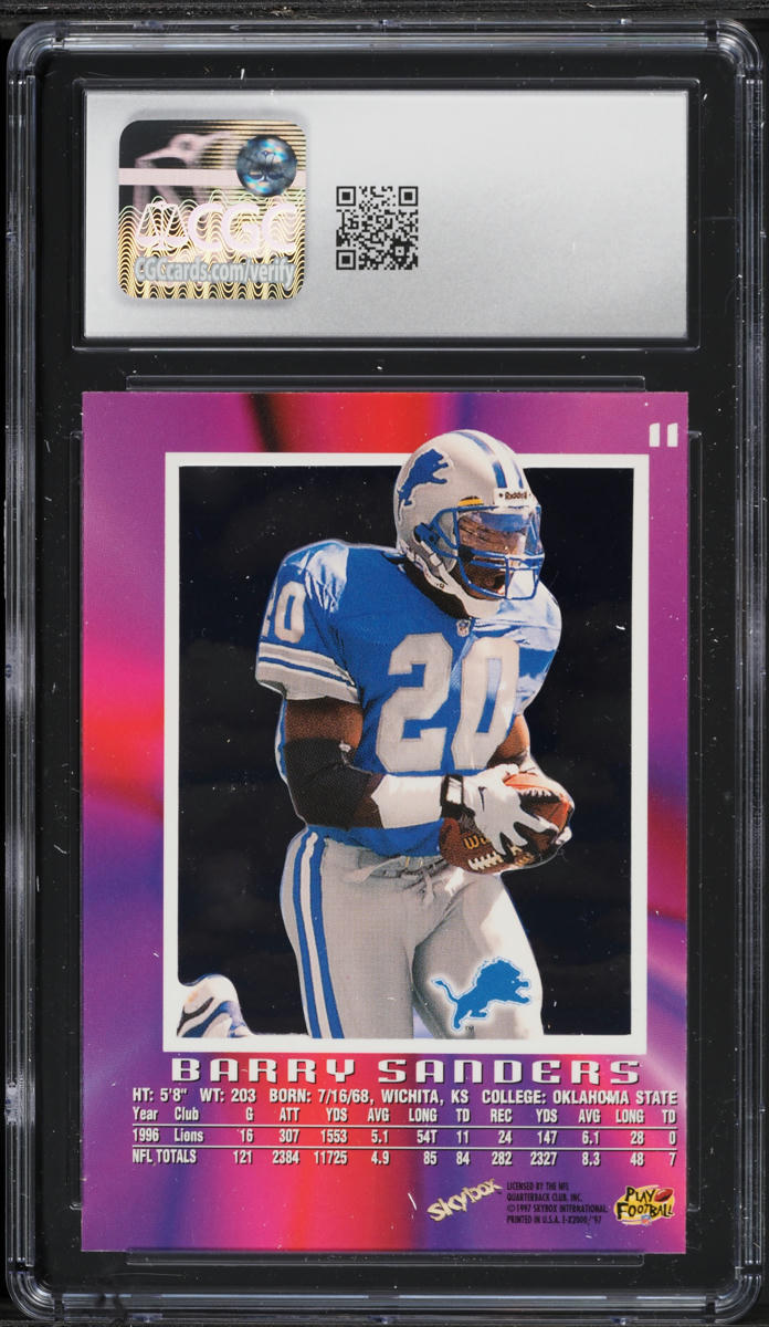 1997 Skybox E-X 2000 Barry Sanders #11 CGC 8 NM-MT