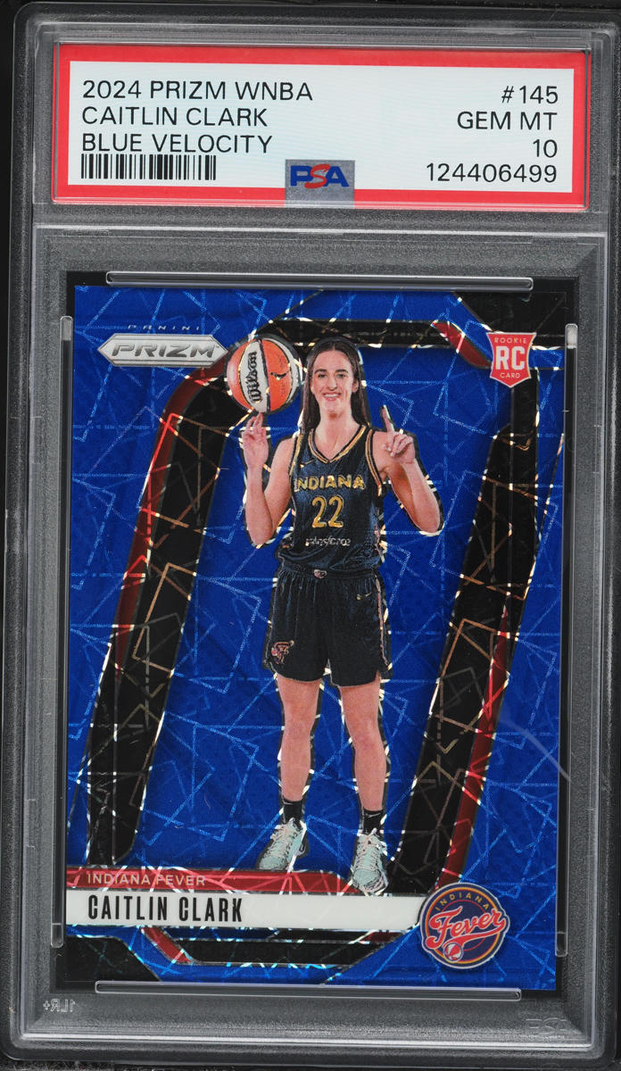 2024 Panini Prizm WNBA Blue Velocity Caitlin Clark ROOKIE #145 PSA 10 GEM MINT