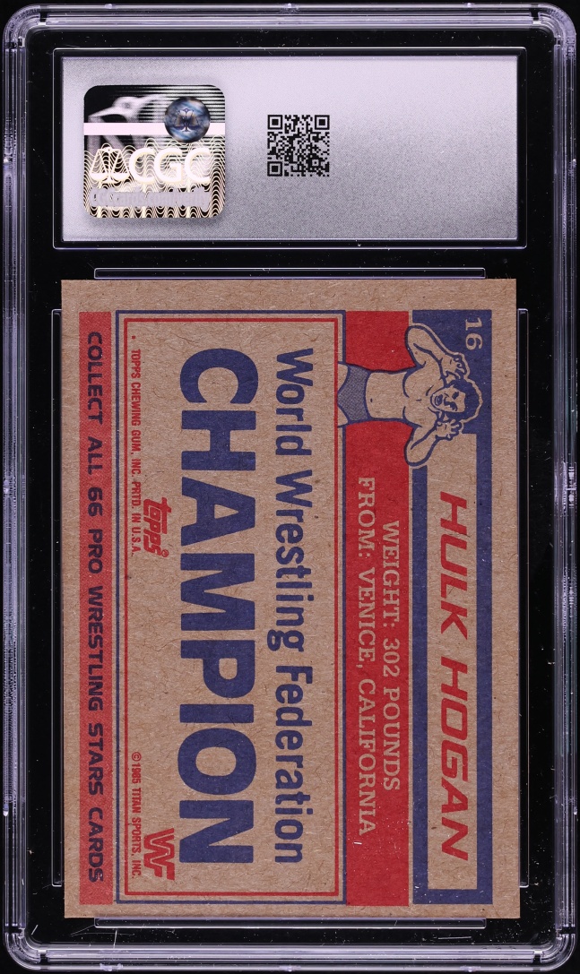 1985 Topps WWF Hulk Hogan #16 CGC 6 EXMT