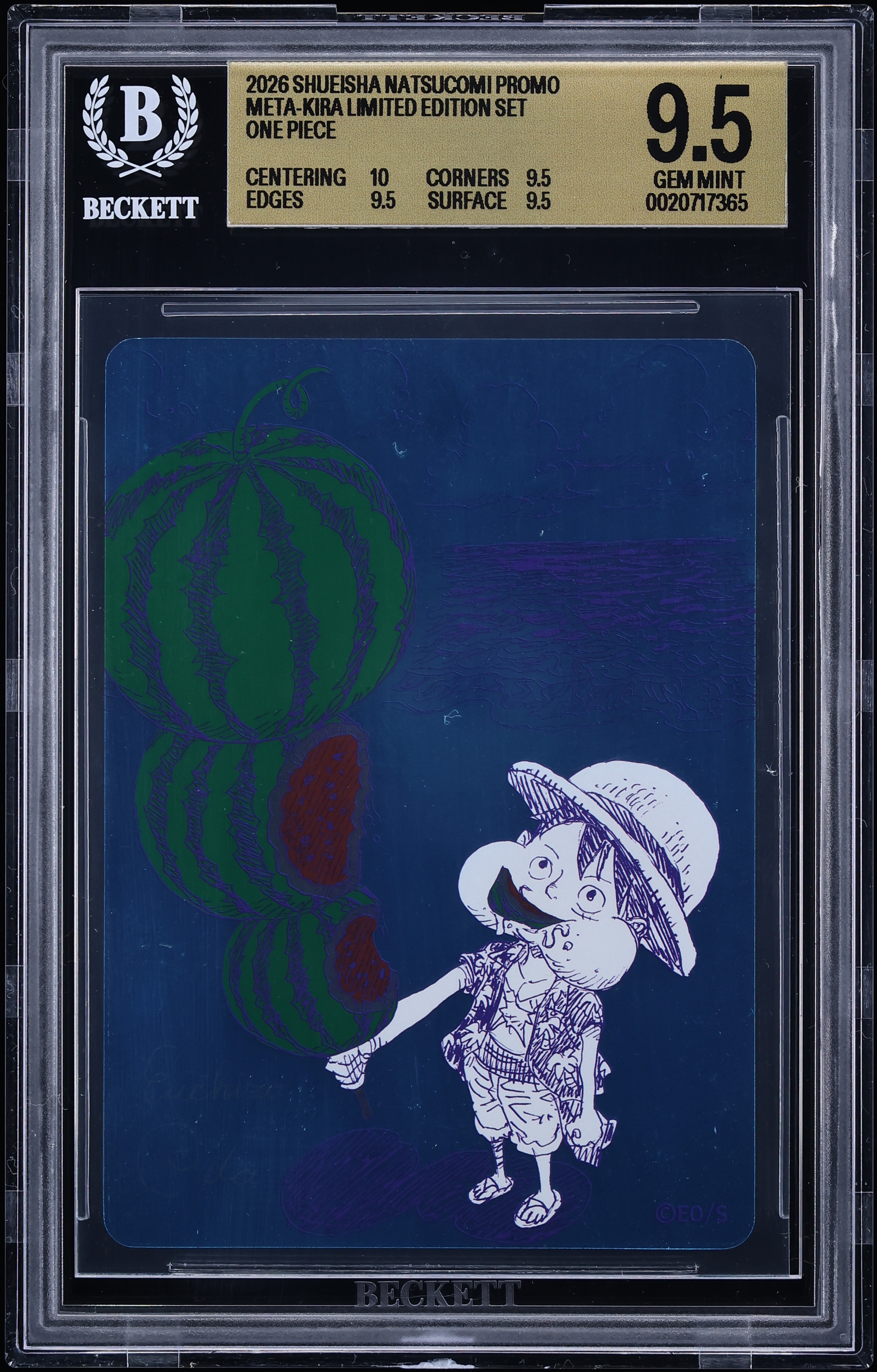 2026 Shueisha Natsucomi Meta-Kira Limited Edition Promo Set One Piece BGS 9.5 GEM MINT