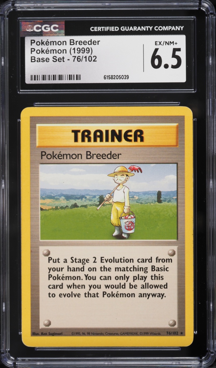 1999 Pokemon Base Set Pokemon Breeder #76 CGC 6.5 EXMT+