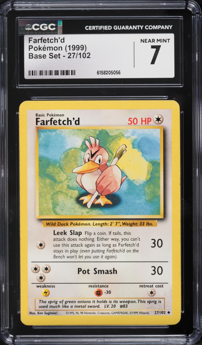 1999 Pokemon Base Set Farfetch'd #27 CGC 7 NRMT