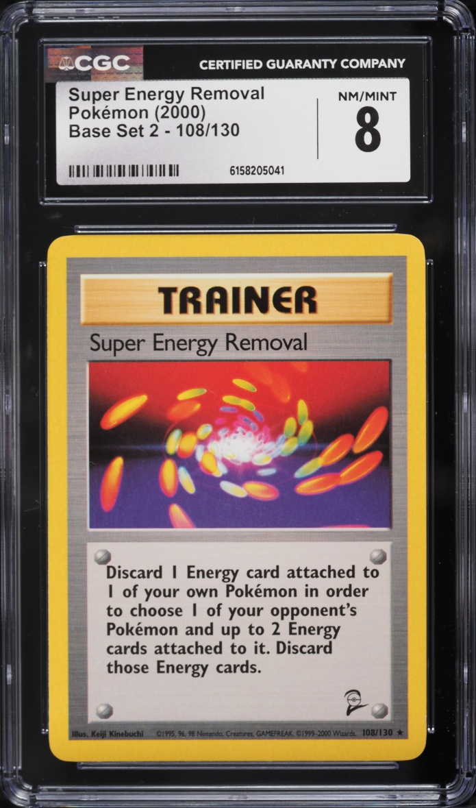 2000 Pokemon Base Set 2 Super Energy Removal #108 CGC 8 NM-MT