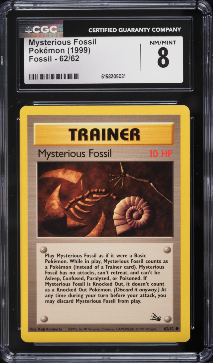 1999 Pokemon Fossil Mysterious Fossil #62 CGC 8 NM-MT