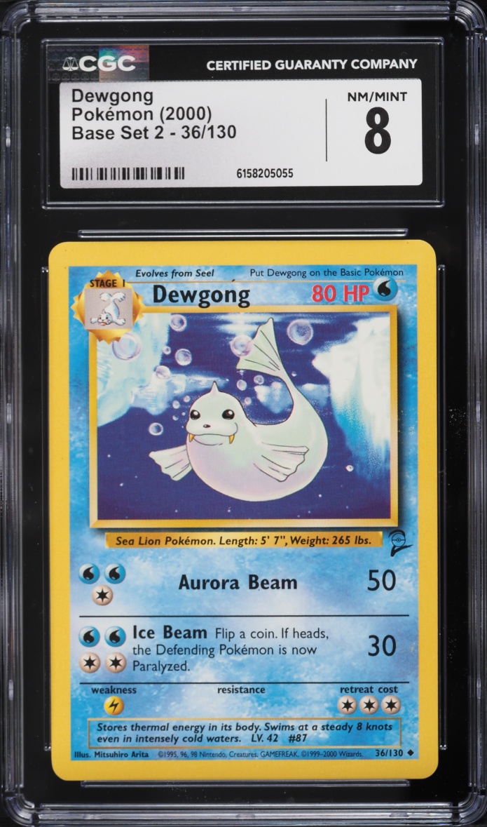 2000 Pokemon Base Set 2 Dewgong #36 CGC 8 NM-MT