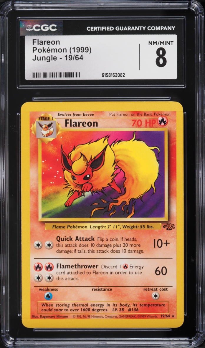 1999 Pokemon Jungle Flareon #19 CGC 8 NM-MT
