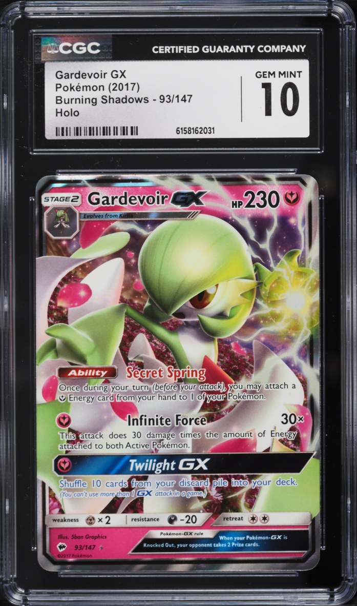 2017 Pokemon Sun & Moon Burning Shadows Holo Gardevoir GX #93 CGC 10 GEM MINT