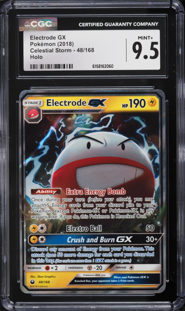 2018 Pokemon Sun & Moon Celestial Storm Holo Electrode GX #48 CGC 9.5 MINT+