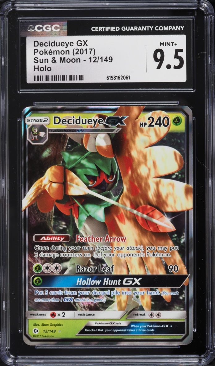 2017 Pokemon Sun & Moon Holo Decidueye GX #12 CGC 9.5 MINT+