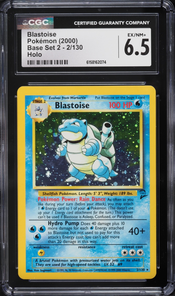 2000 Pokemon Base Set 2 Holo Blastoise #2 CGC 6.5 EXMT+
