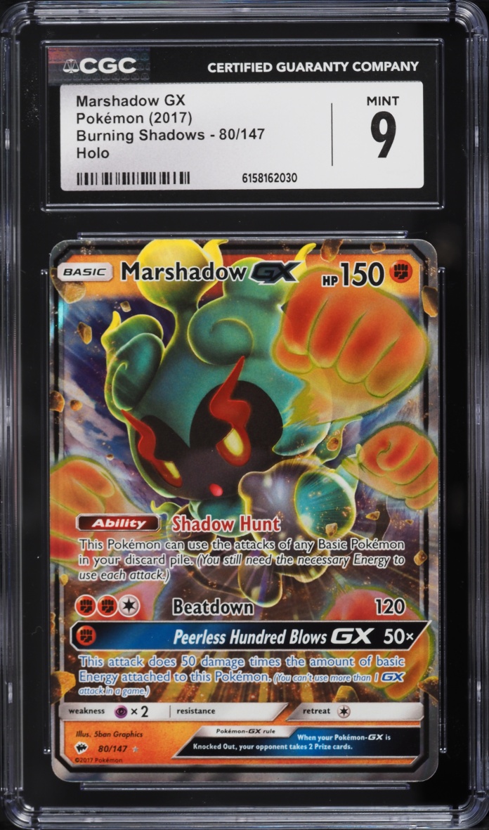 2017 Pokemon Sun & Moon Burning Shadows Holo Marshadow GX #80 CGC 9 MINT