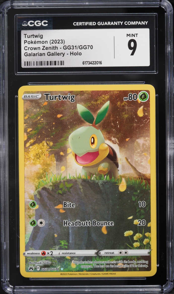 2023 Pokemon Sword & Shield Crown Zenith Galarian Gallery Alt Art Turtwig #GG31 CGC 9 MINT