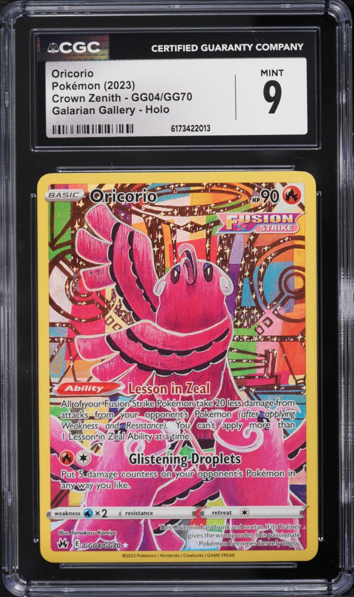 2023 Pokemon Sword & Shield Crown Zenith Galarian Gallery Full Art Oricorio #GG04 CGC 9 MINT