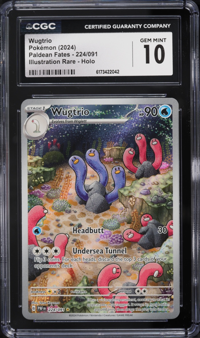 2024 Pokemon Scarlet & Violet Paldean Fates IR Wugtrio #224 CGC 10 GEM MINT