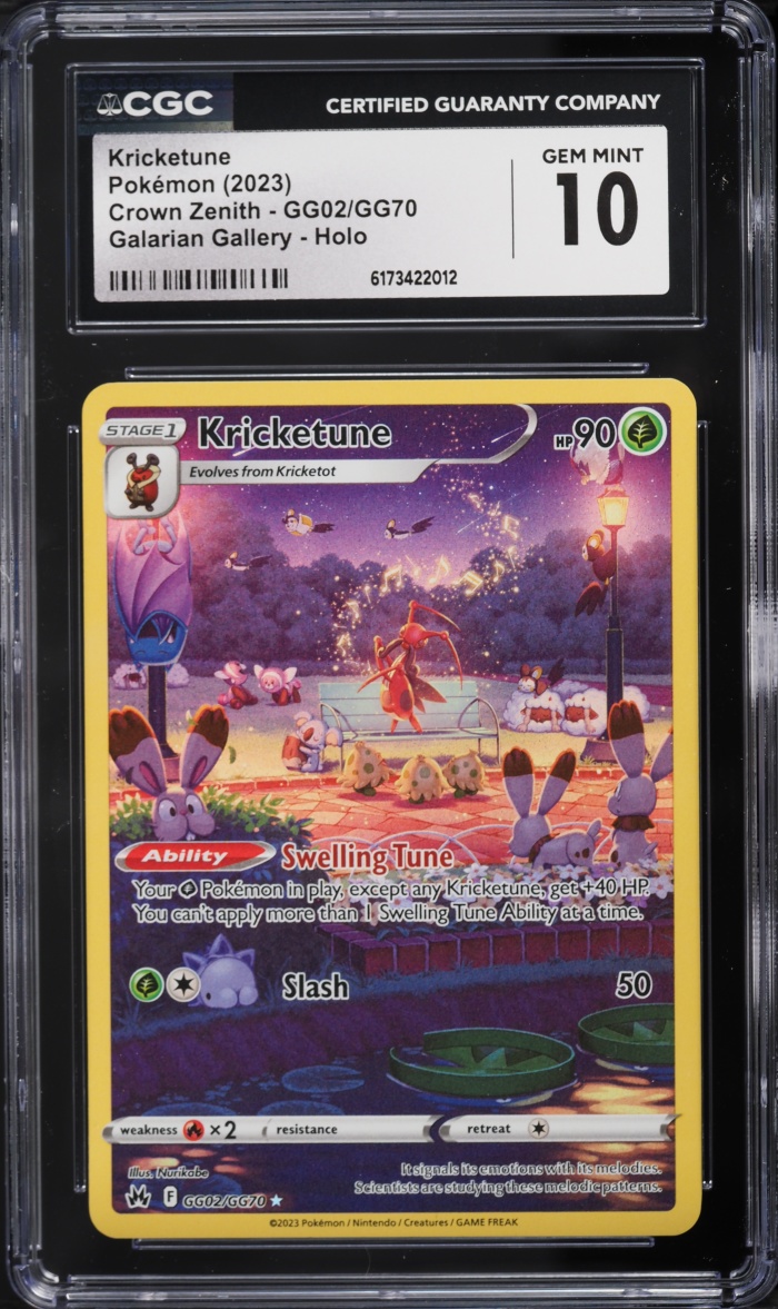 2023 Pokemon Sword & Shield Crown Zenith Full Art Kricketune #GG02 CGC 10 GEM MINT