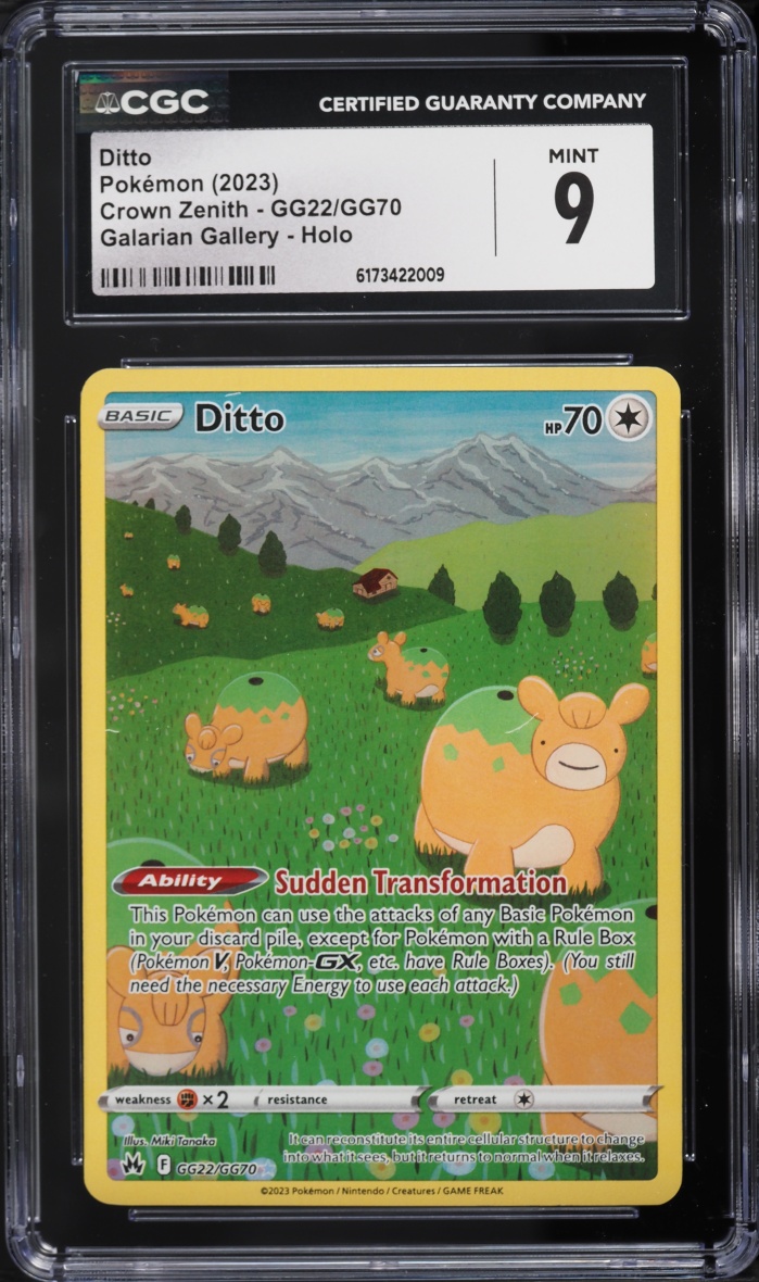 2023 Pokemon Sword & Shield Crown Zenith Galarian Gallery Full Art Ditto #GG22 CGC 9 MINT