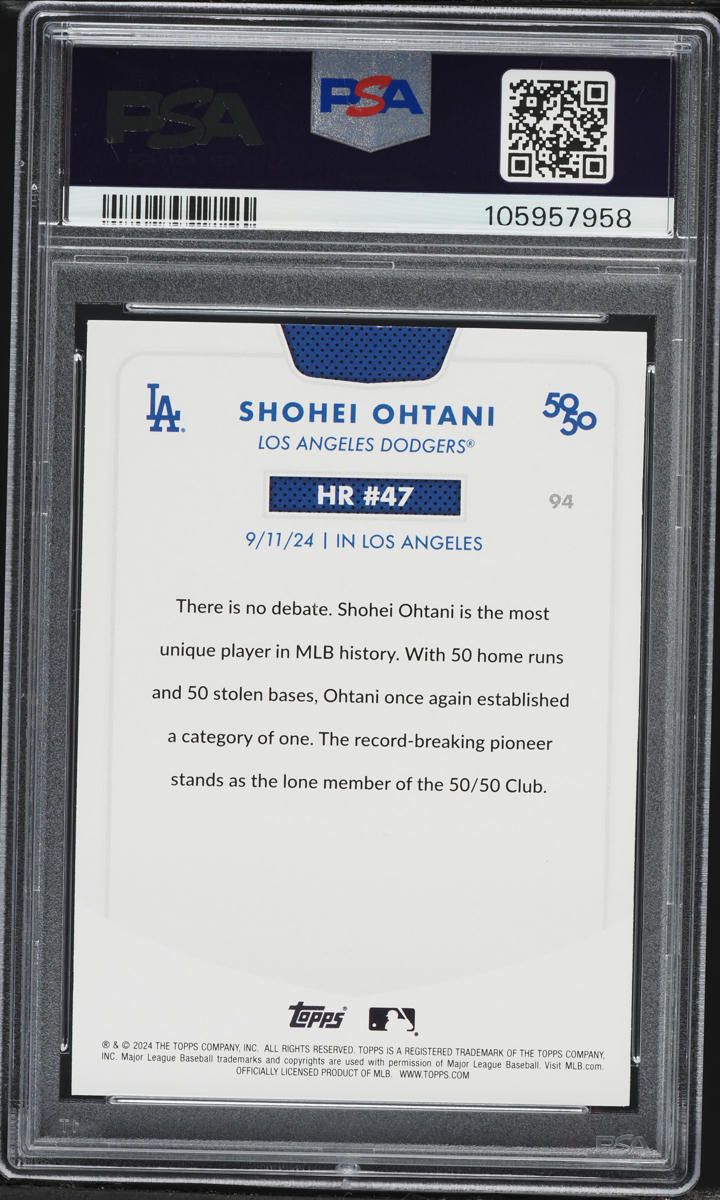 2024 Topps 50/50 Shohei Ohtani #94 PSA 10 GEM MINT