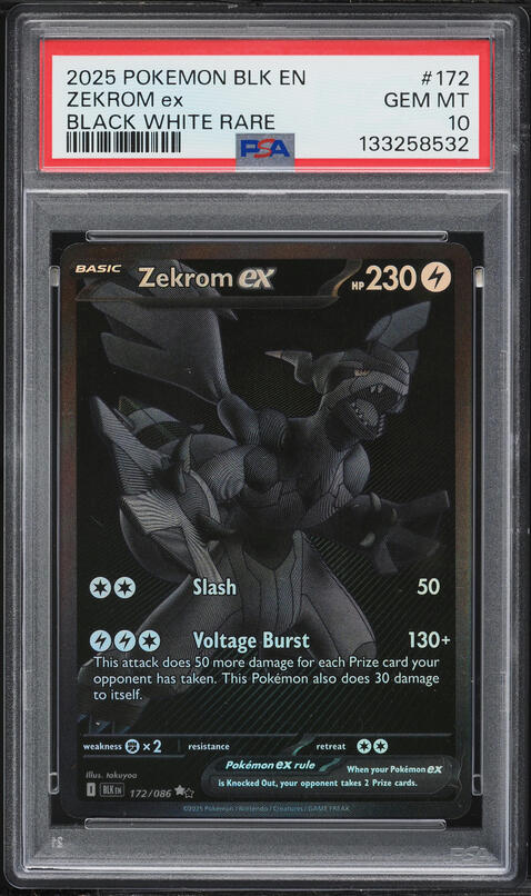 2025 Pokemon Japanese SV Black Bolt BW Rare Zekrom ex #174 BGS 9.5