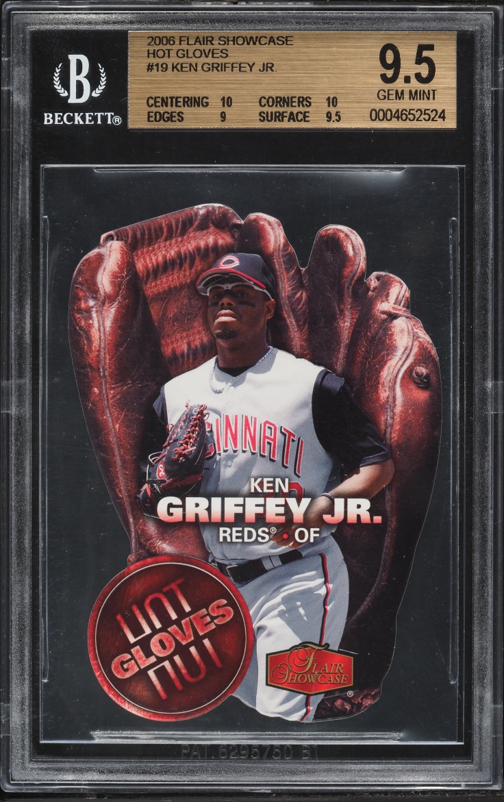 2006 Flair Showcase Hot Gloves Die-Cut Ken Griffey Jr. #HG-19 BGS 9.5 GEM MINT