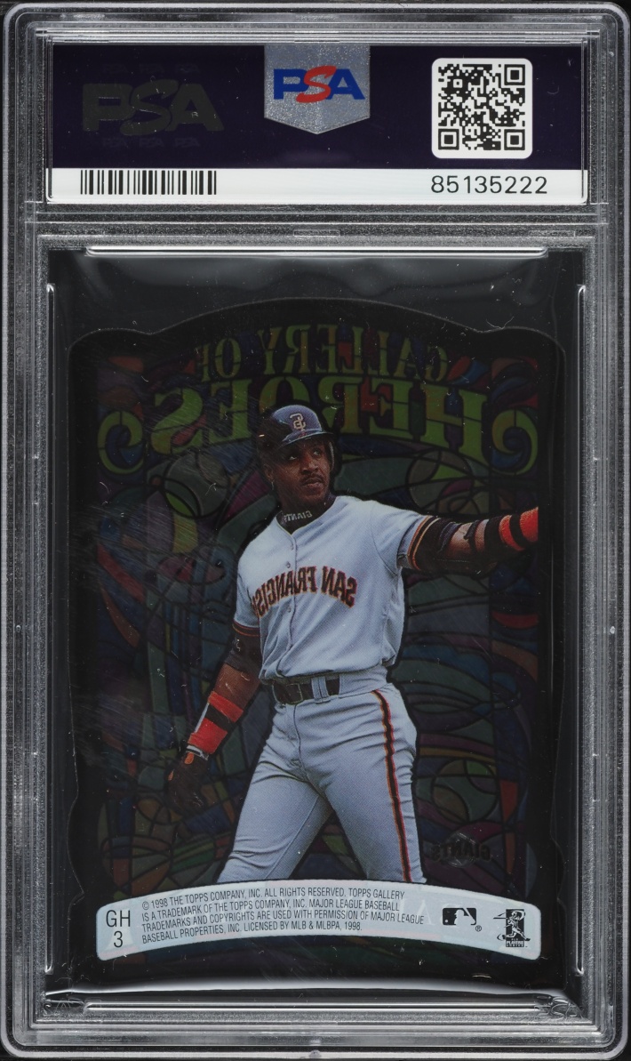 1998 Topps Gallery Of Heroes Die-Cut Barry Bonds #GH3 PSA 10 GEM MINT - Photo 2
