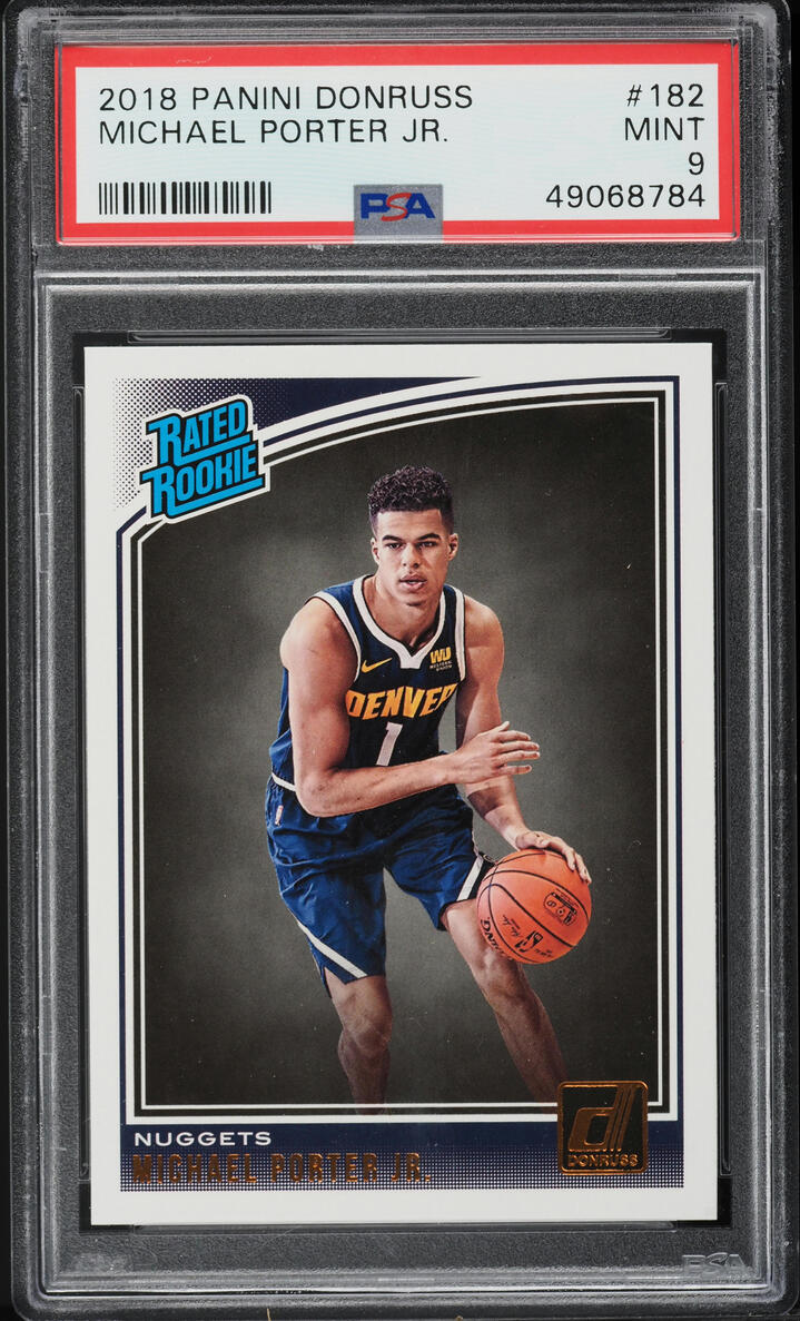 2018 Donruss Basketball Michael Porter Jr. ROOKIE #182 PSA 9 MINT